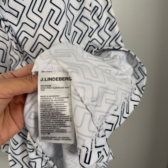 J.Lindberg Women’s Medium Dena Print Sleeveless Golf Top Black White Print - Picture 4 of 5